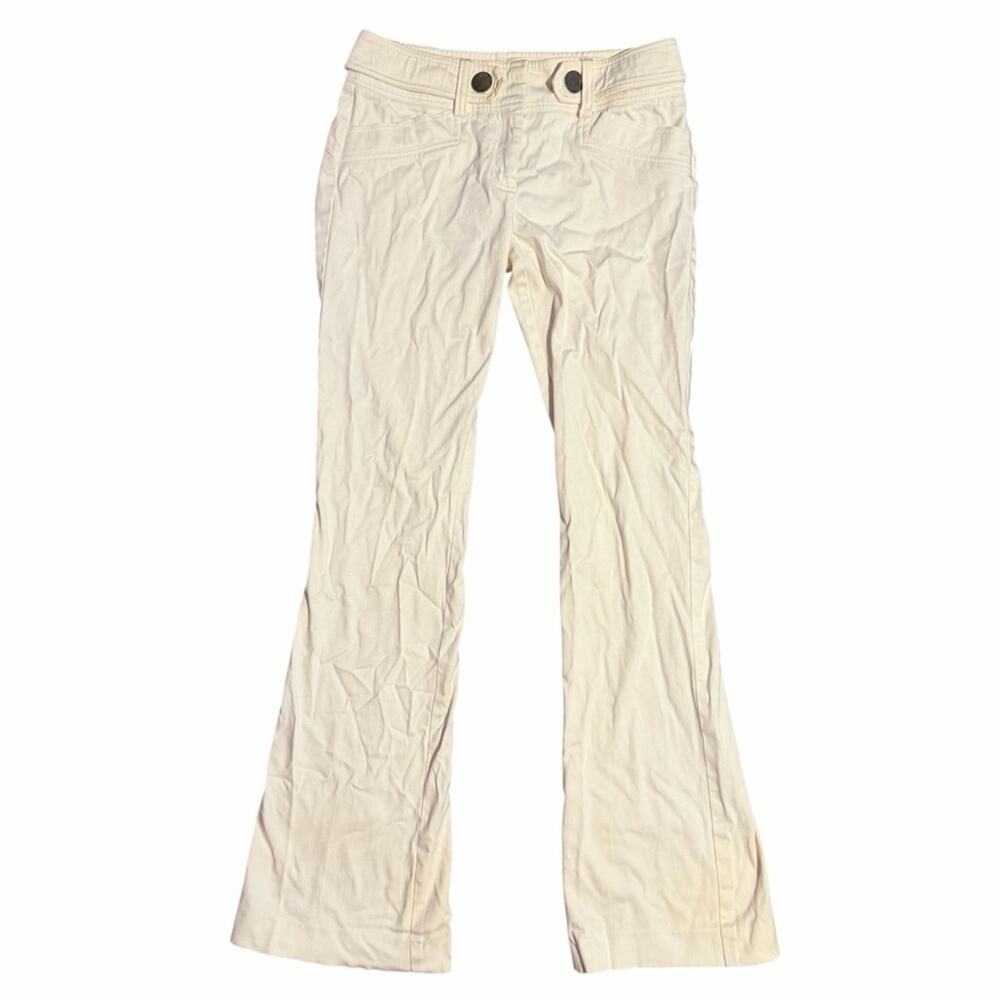 Y2K Cache Low Rise Cream Flared Pants Size 2
